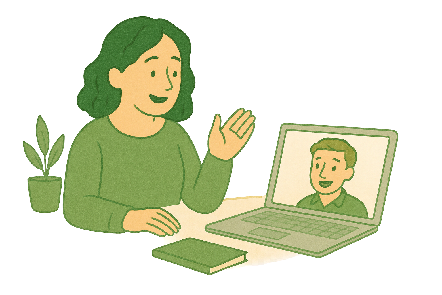 Virtual parent coaching session showing warm, supportive online consultation